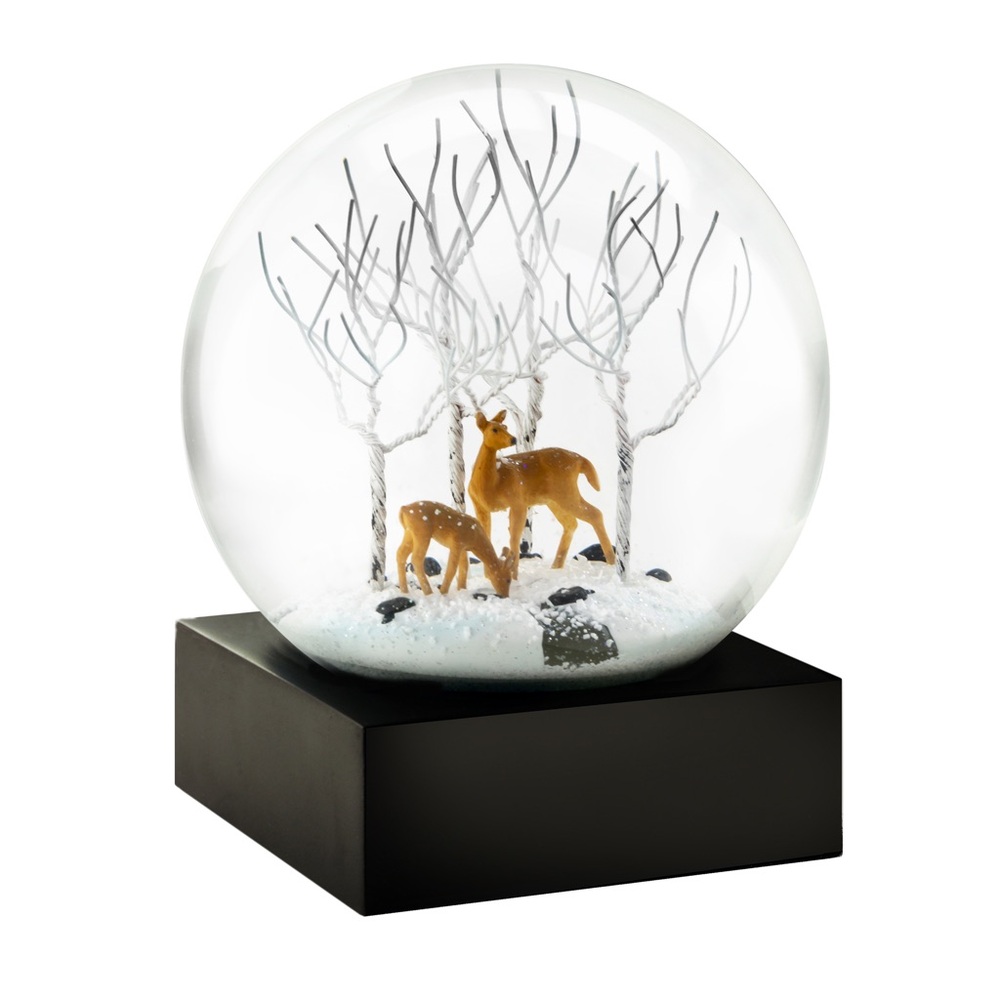 Elegant Deer Snow Globe with Black Base